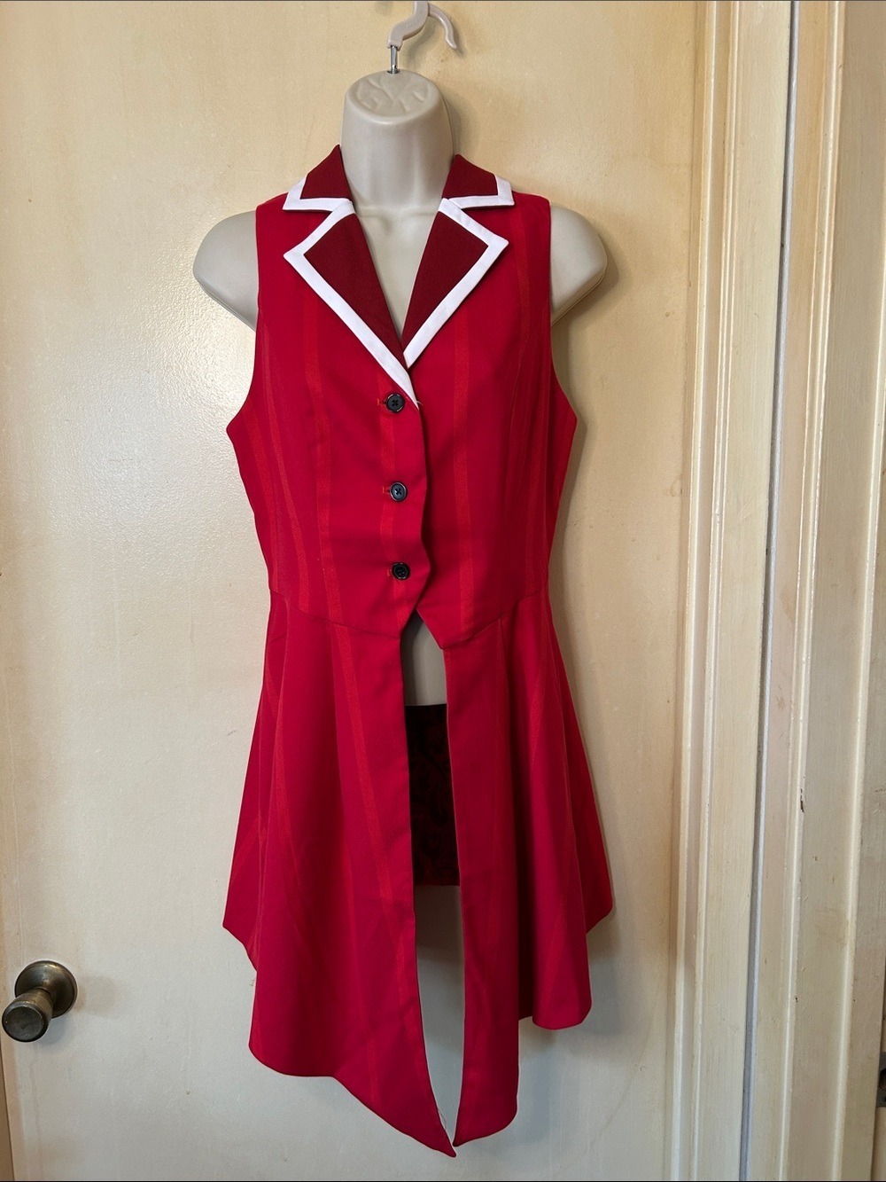 Hot Topic Hazbin Hotel Red Sleeveless Vest with White Trim size S/M NWT